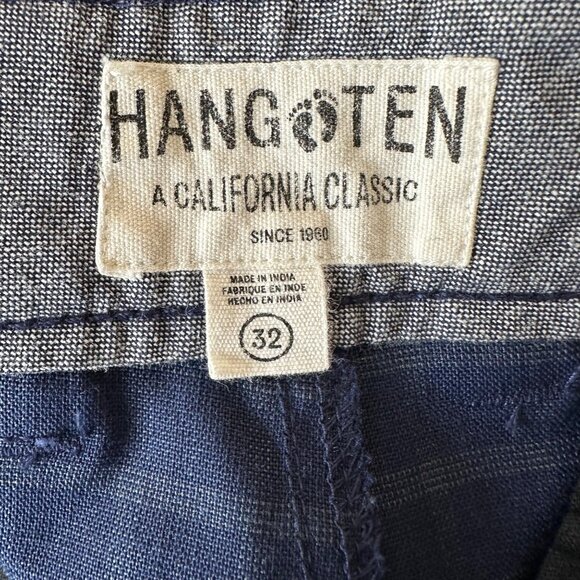 Hang Ten Mens Blue Checkered Shorts Size 32 Polyester Viscose Blend - Picture 5 of 8